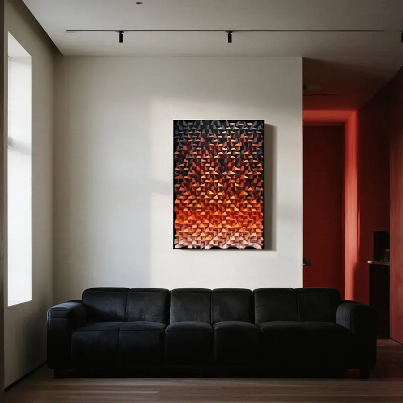 3D Geometric Wood Wall Art Modern Abstract Sculpture Decor-Artmeto Artmeto Wood wall art