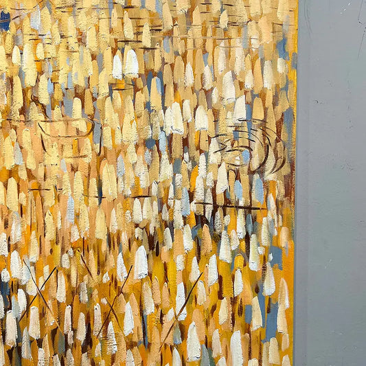 Amber & Gold Vertical Abstract Wall Art - Modern Texture Decor Artmeto Wood wall art