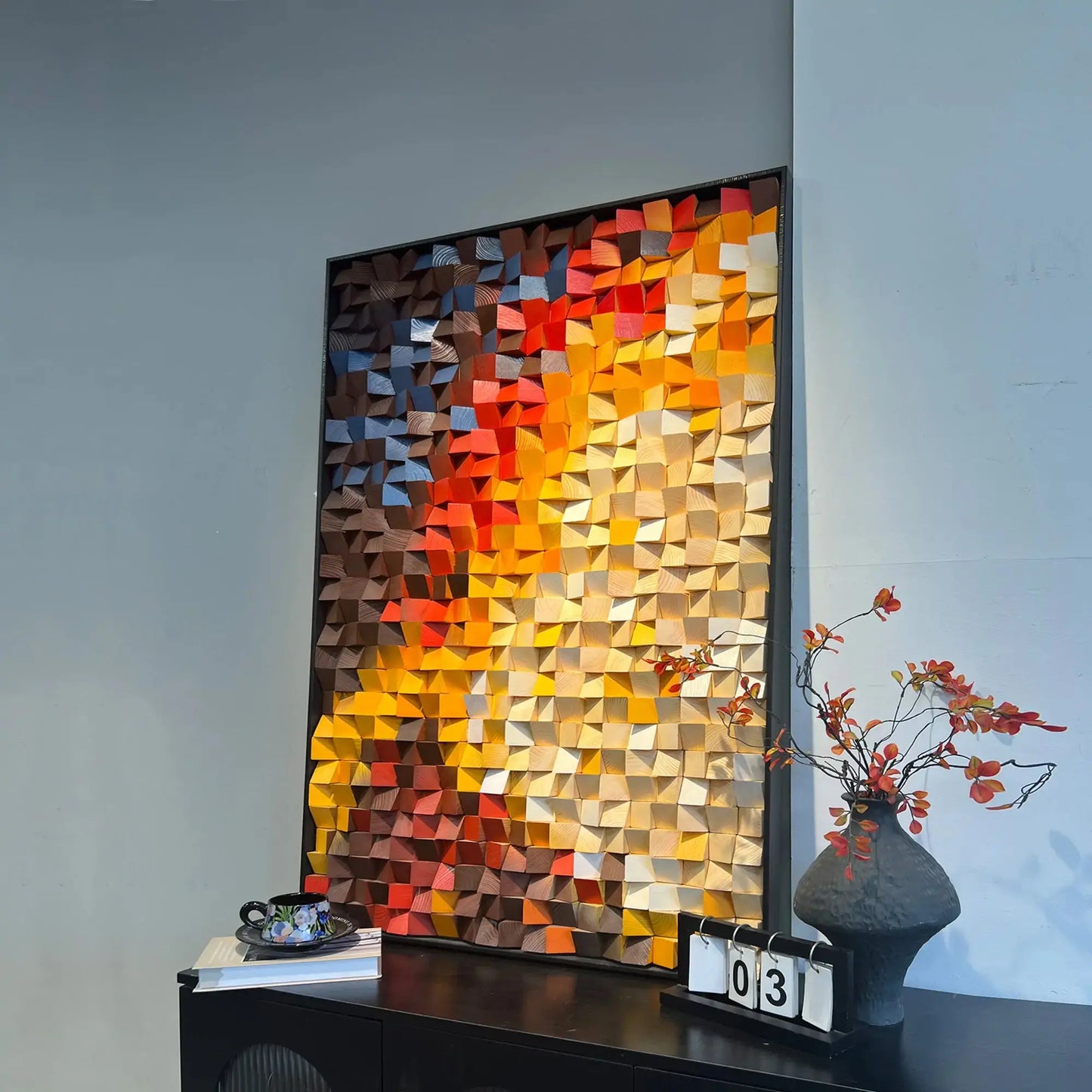 Artmeto 3D Pebble Mosaic Abstract Panel Artmeto Wood wall art