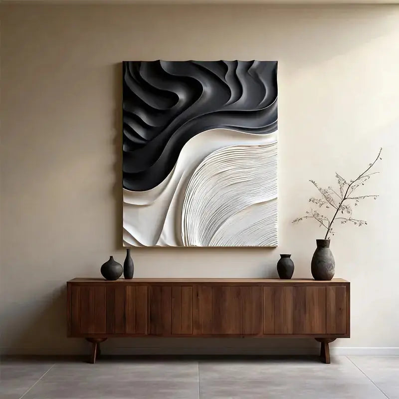 Beige & Caramel Wave Organic Flow Abstract 3D Relief Wall Decor Artmeto Wood wall art-7