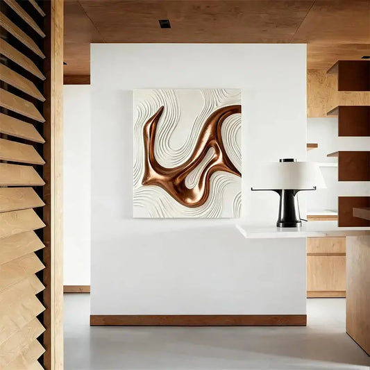 Copper Ripple Undulation 3D Relief Wall Decor Artmeto Wood wall art