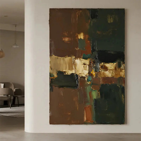 Earthy Tone Textured Abstract Wall Art-Modern Canvas Decor-Artmeto Artmeto Wood wall art