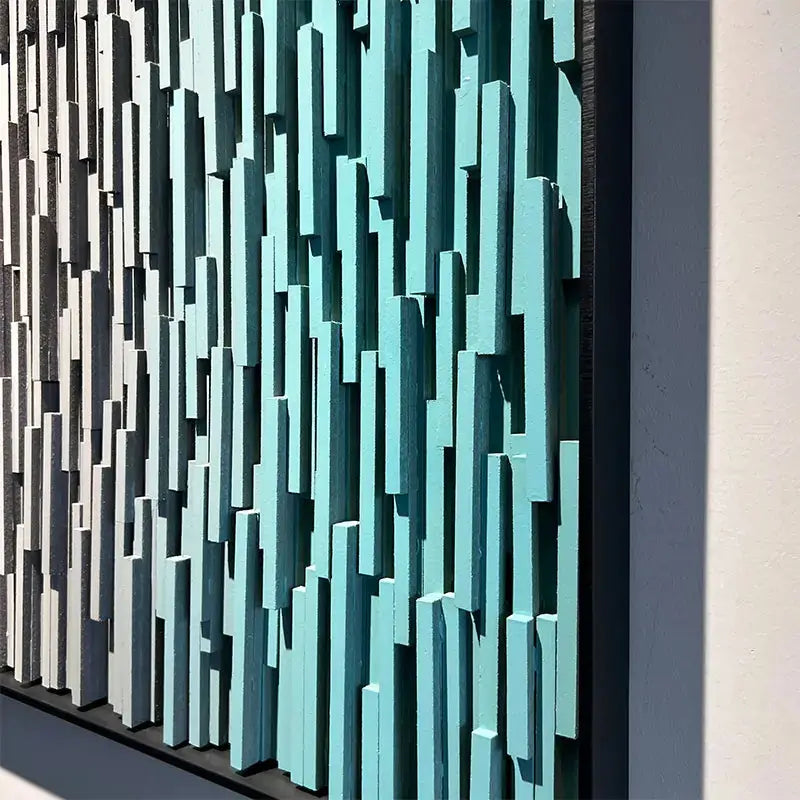 Gradient 3D Wood Slat Wall Art - Modern Geometric Wood Panel for Home Decor Artmeto Wood wall art