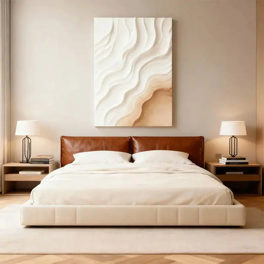 Serene White - Wood Gradient 3D Relief Wall Art Artmeto Wood wall art