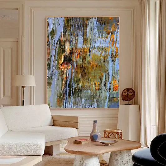 Vibrant Abstract Expressionism Painting Textured Canvas Art-Artmeto Artmeto Wood wall art
