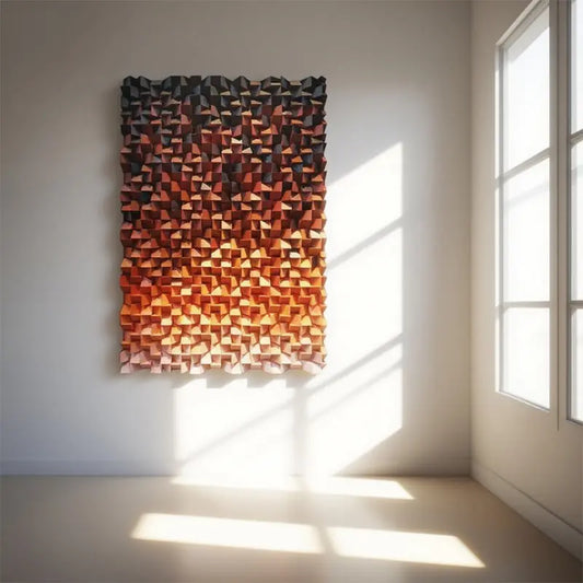 3D Geometric Wood Wall Art Modern Abstract Sculpture Decor-Artmeto Artmeto Wood wall art