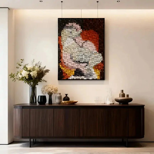 3D Mosaic Wooden Wall Art - Picasso Cubism Geometric Sculpture for Home Decor Artmeto Wood wall art