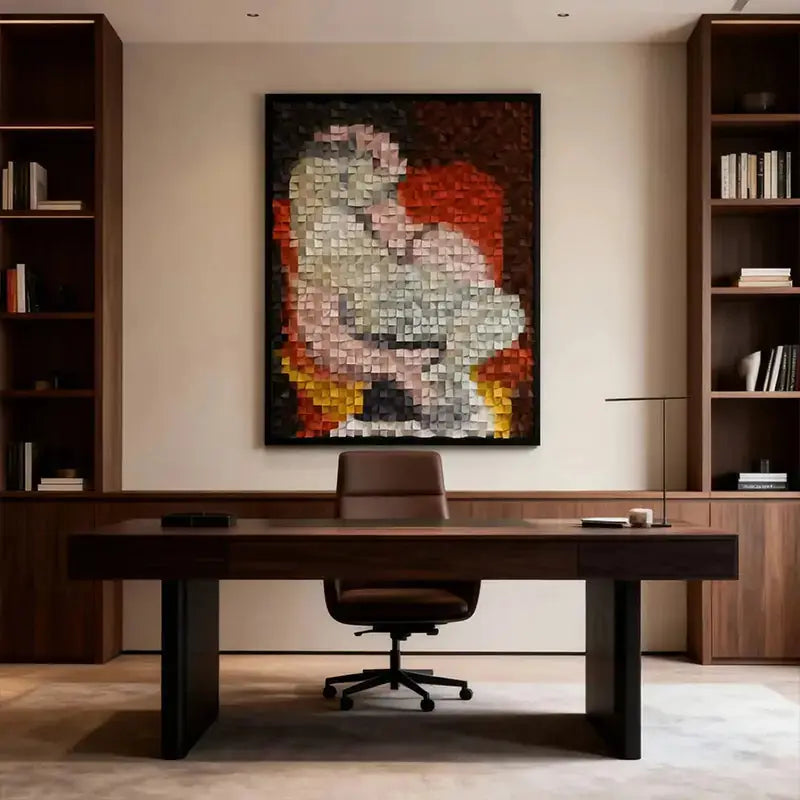 3D Mosaic Wooden Wall Art - Picasso Cubism Geometric Sculpture for Home Decor Artmeto Wood wall art