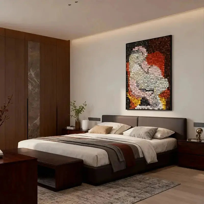 3D Mosaic Wooden Wall Art - Picasso Cubism Geometric Sculpture for Home Decor Artmeto Wood wall art
