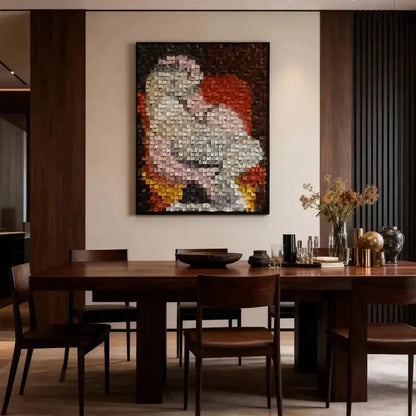 3D Mosaic Wooden Wall Art - Picasso Cubism Geometric Sculpture for Home Decor Artmeto Wood wall art