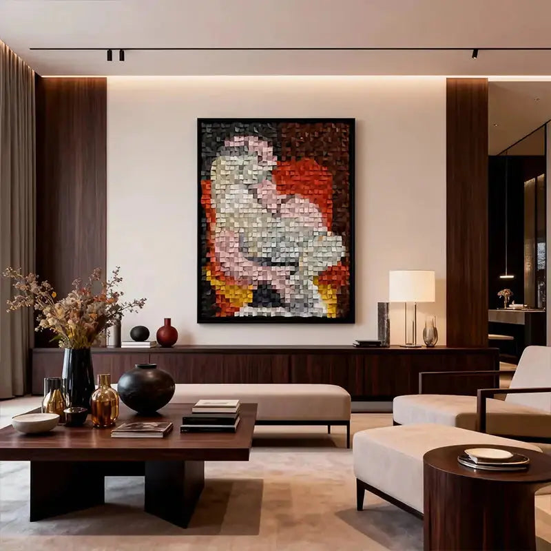 3D Mosaic Wooden Wall Art - Picasso Cubism Geometric Sculpture for Home Decor Artmeto Wood wall art