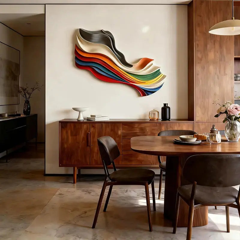 3D Textured Geometric Wall Art-Modern Multi-Color Statement Decor（副本） Artmeto Wood wall art