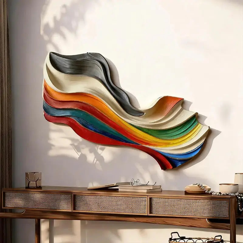 3D Textured Geometric Wall Art-Modern Multi-Color Statement Decor（副本） Artmeto Wood wall art