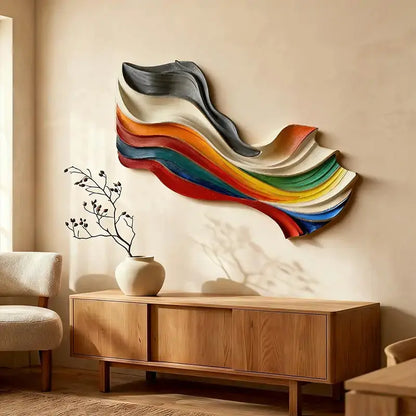 3D Textured Geometric Wall Art-Modern Multi-Color Statement Decor（副本） Artmeto Wood wall art