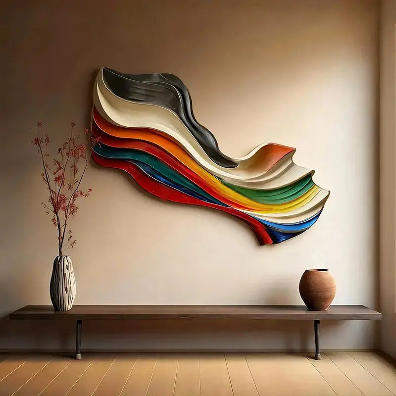 3D Textured Geometric Wall Art-Modern Multi-Color Statement Decor（副本） Artmeto Wood wall art