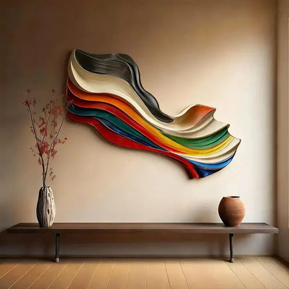 3D Textured Geometric Wall Art-Modern Multi-Color Statement Decor（副本） Artmeto Wood wall art