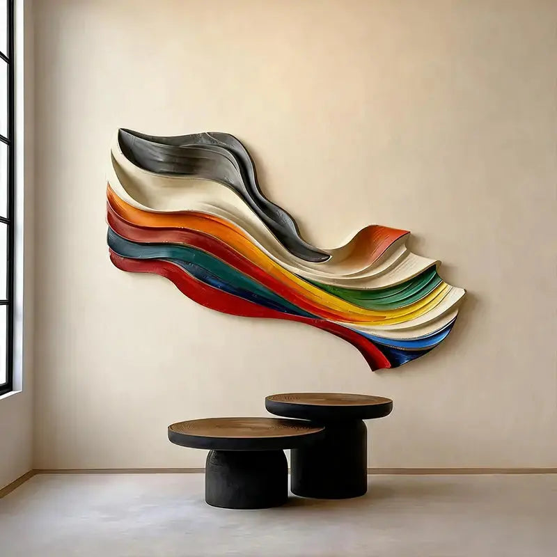 3D Textured Geometric Wall Art-Modern Multi-Color Statement Decor（副本） Artmeto Wood wall art