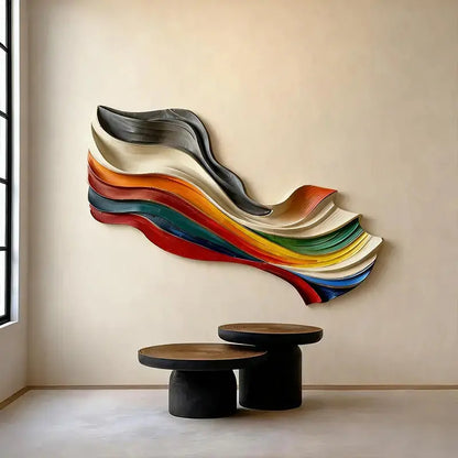 3D Textured Geometric Wall Art-Modern Multi-Color Statement Decor（副本） Artmeto Wood wall art