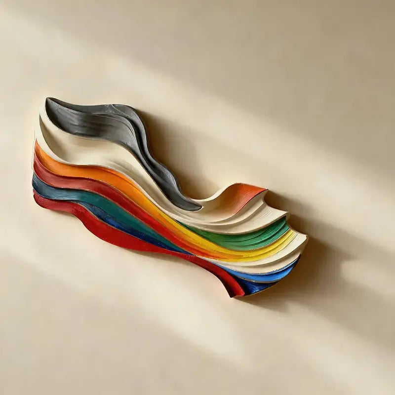 3D Textured Geometric Wall Art-Modern Multi-Color Statement Decor（副本） Artmeto Wood wall art