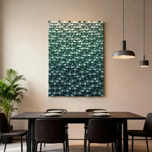 Geometric Wood Wall Art Orange Blue Gradient Decor-Artmeto（副本）. Artmeto Wood wall art