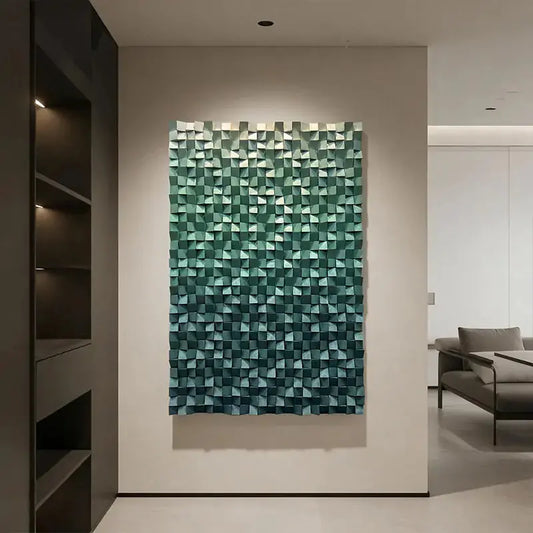 Geometric Wood Wall Art Orange Blue Gradient Decor-Artmeto（副本）. Artmeto Wood wall art