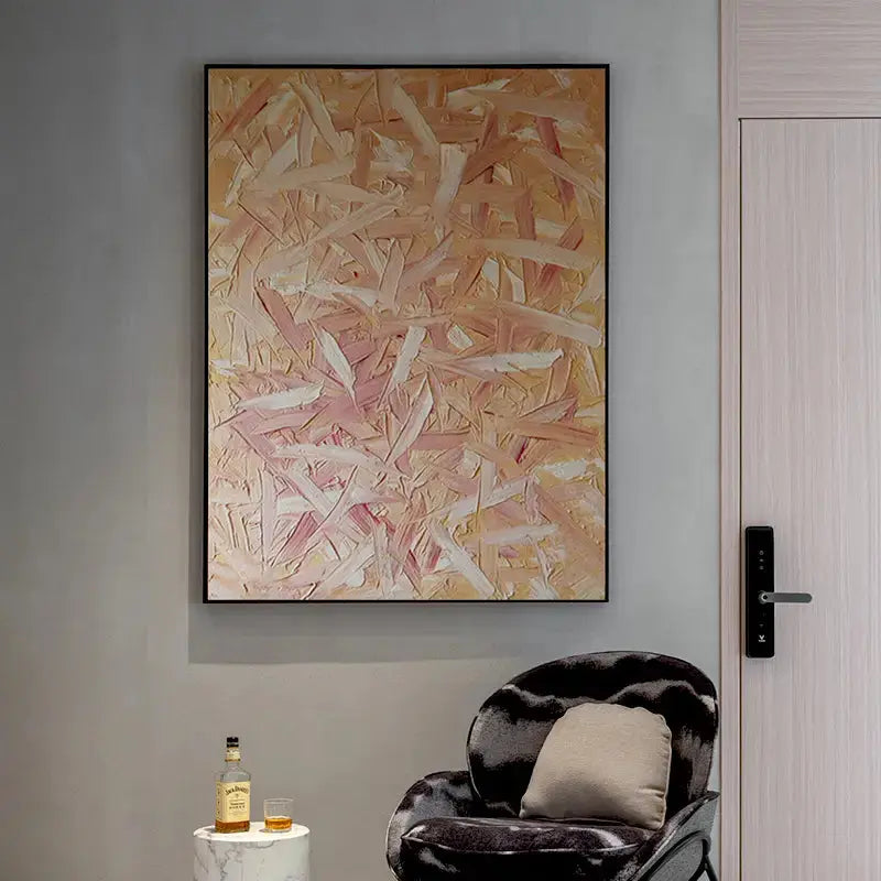Abstract Texture Painting Cream Beige Wall Art-Artmeto Artmeto Wood wall art