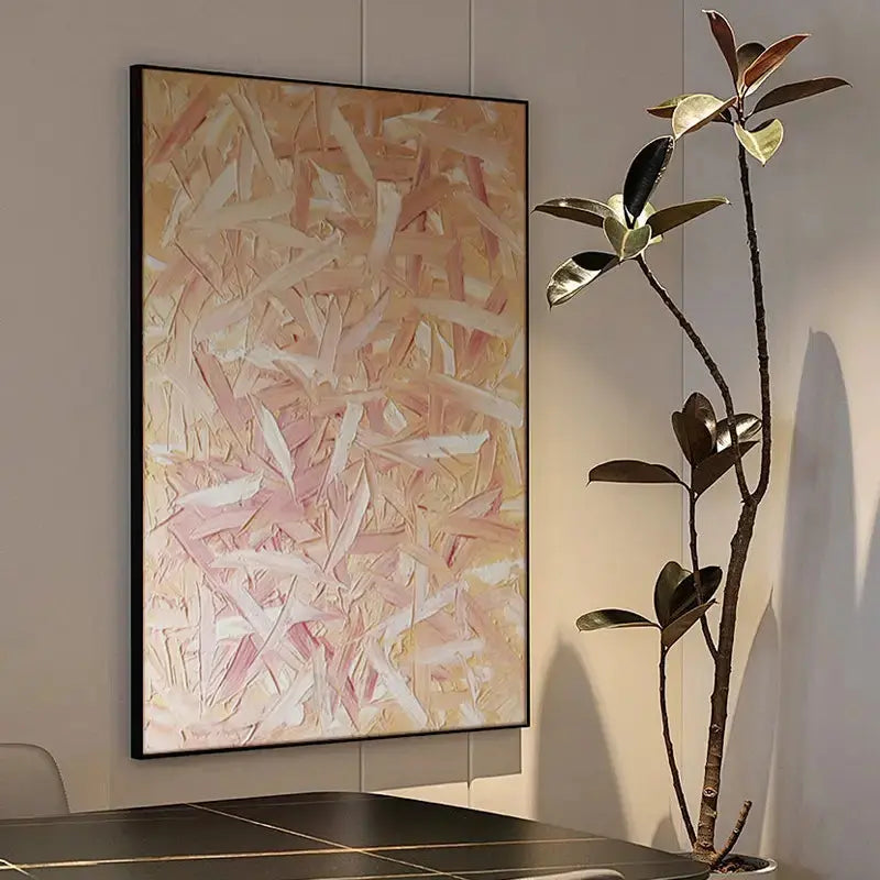 Abstract Texture Painting Cream Beige Wall Art-Artmeto Artmeto Wood wall art