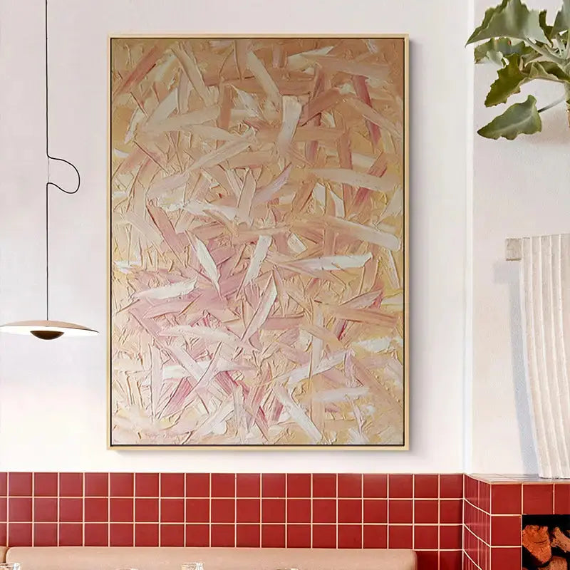 Abstract Texture Painting Cream Beige Wall Art-Artmeto Artmeto Wood wall art