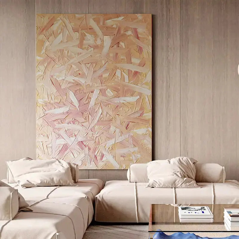Abstract Texture Painting Cream Beige Wall Art-Artmeto Artmeto Wood wall art