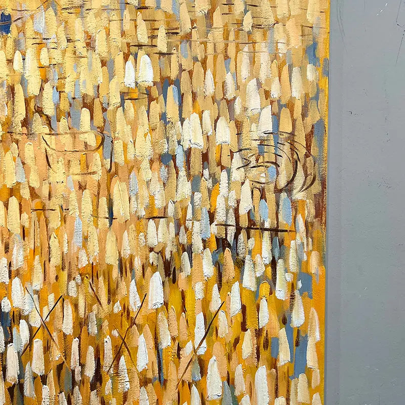 Amber & Gold Vertical Abstract Wall Art - Modern Texture Decor Artmeto Wood wall art