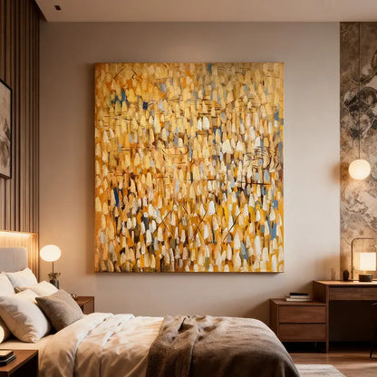 Amber & Gold Vertical Abstract Wall Art - Modern Texture Decor Artmeto Wood wall art