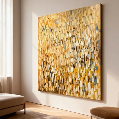 Amber & Gold Vertical Abstract Wall Art - Modern Texture Decor Artmeto Wood wall art