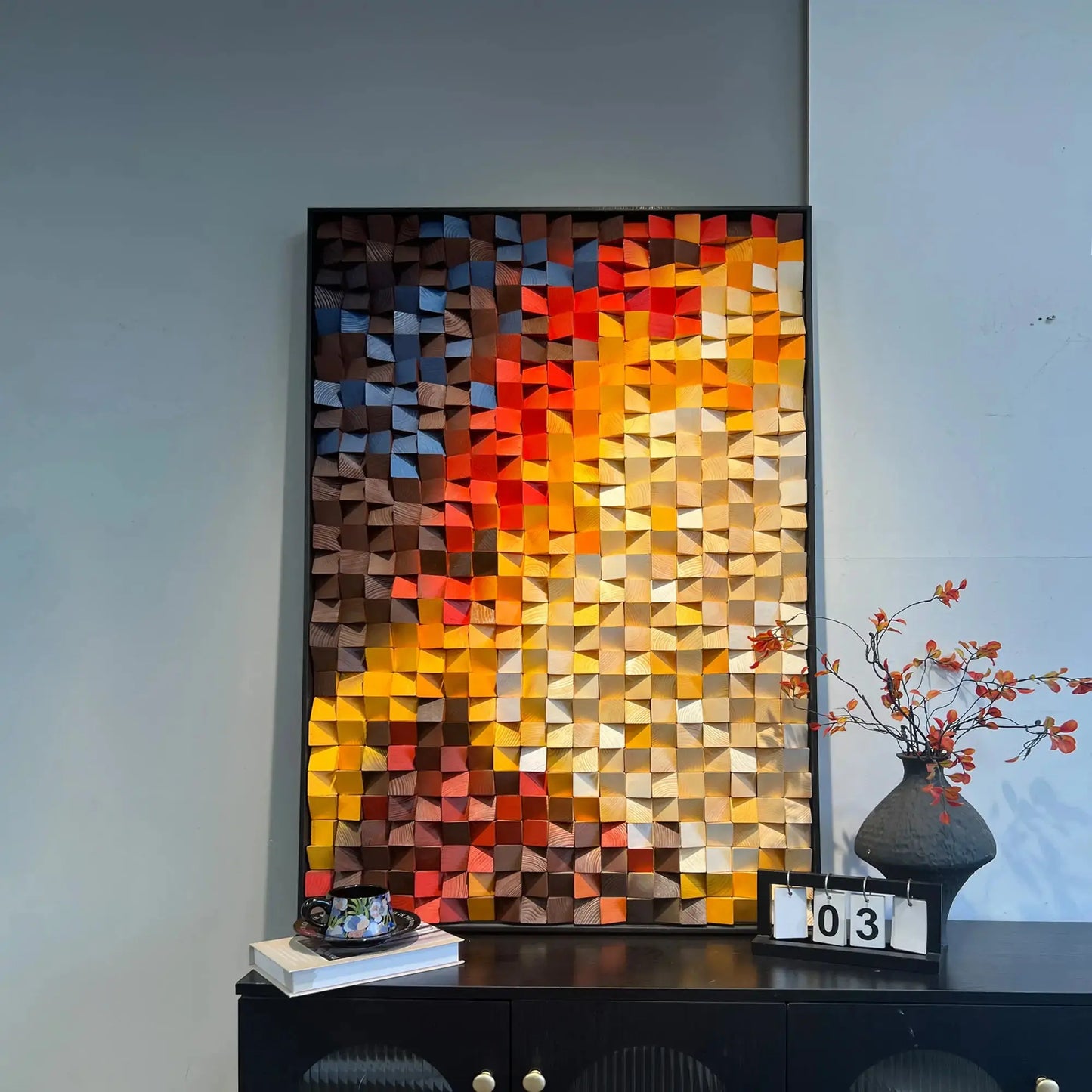 Artmeto 3D Pebble Mosaic Abstract Panel Artmeto Wood wall art