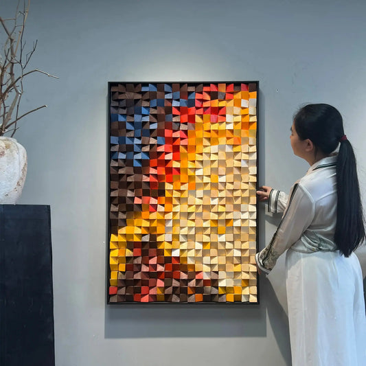 Artmeto 3D Pebble Mosaic Abstract Panel Artmeto Wood wall art