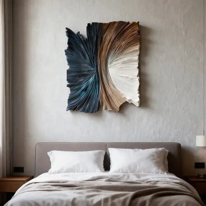 Beige & Caramel Wave Organic Flow Abstract 3D Relief Wall Decor（副本） Artmeto Wood wall art