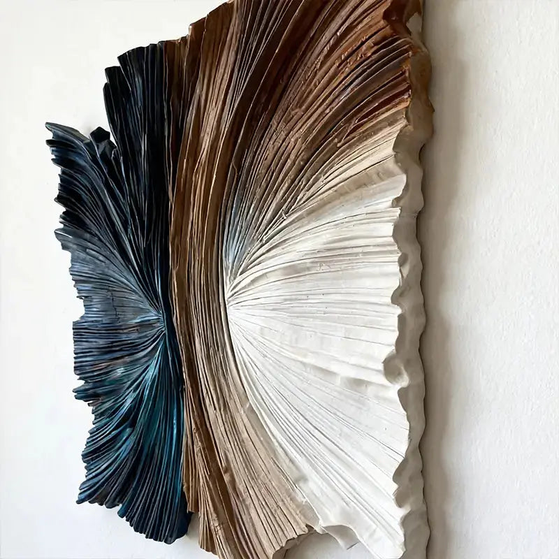 Beige & Caramel Wave Organic Flow Abstract 3D Relief Wall Decor（副本） Artmeto Wood wall art