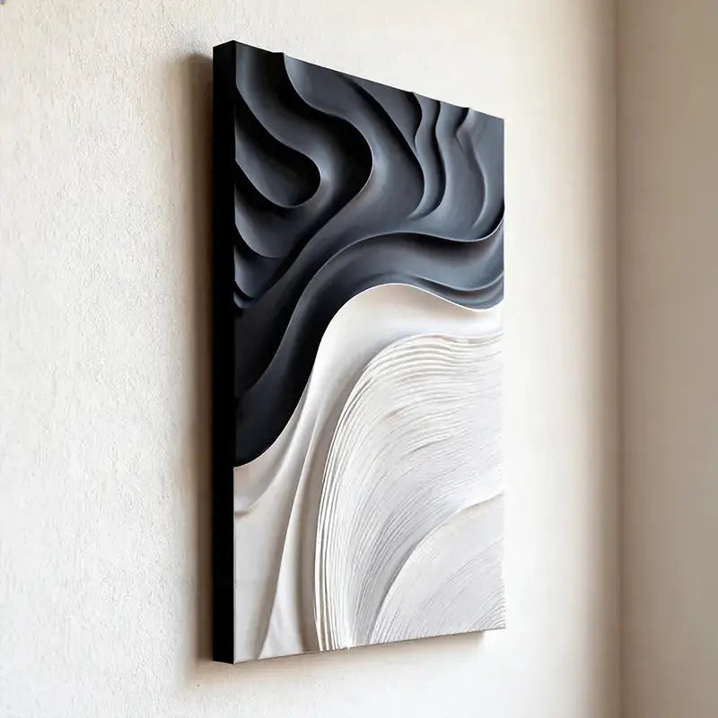 Beige & Caramel Wave Organic Flow Abstract 3D Relief Wall Decor Artmeto Wood wall art-2