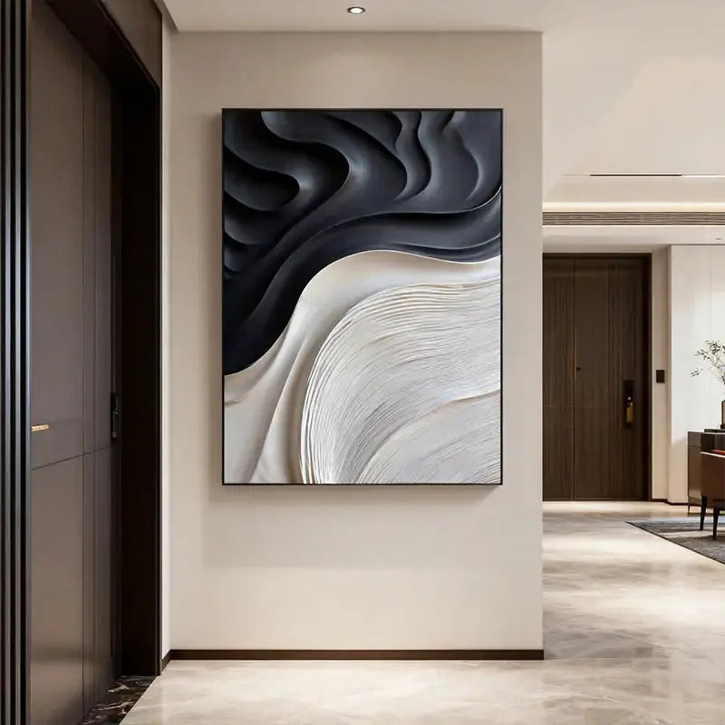 Beige & Caramel Wave Organic Flow Abstract 3D Relief Wall Decor Artmeto Wood wall art-3