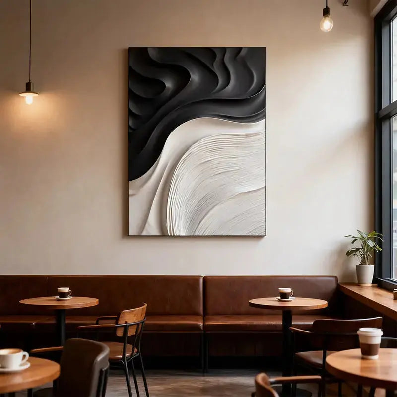 Beige & Caramel Wave Organic Flow Abstract 3D Relief Wall Decor Artmeto Wood wall art-5