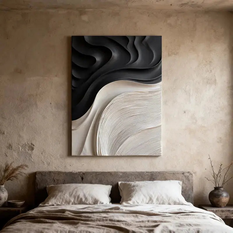 Beige & Caramel Wave Organic Flow Abstract 3D Relief Wall Decor Artmeto Wood wall art-6