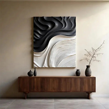 Beige & Caramel Wave Organic Flow Abstract 3D Relief Wall Decor Artmeto Wood wall art-7