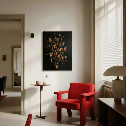 Black Orange Abstract Canvas Wall Art for Modern Home Decor-Artmeto Artmeto Wood wall art