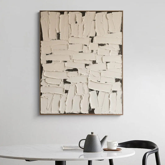 Black White Textured Wall Art-Abstract Plaster Canvas Decor-Artmeto Artmeto Wood wall art