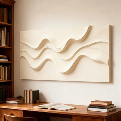 Brown & Cream Modern Gradient Wave 3D Relief Wall Sculpture（副本） Artmeto Wood wall art