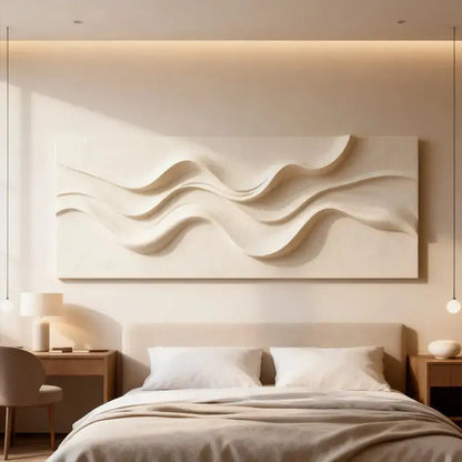 Brown & Cream Modern Gradient Wave 3D Relief Wall Sculpture（副本） Artmeto Wood wall art