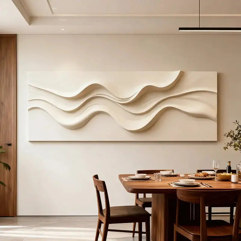 Brown & Cream Modern Gradient Wave 3D Relief Wall Sculpture（副本） Artmeto Wood wall art