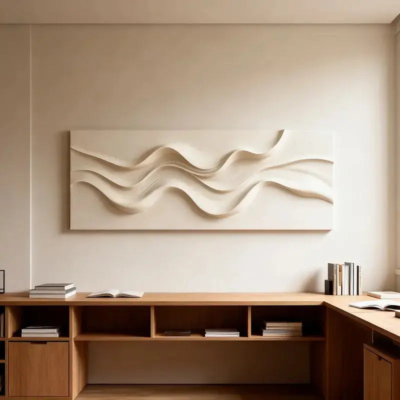 Brown & Cream Modern Gradient Wave 3D Relief Wall Sculpture（副本） Artmeto Wood wall art