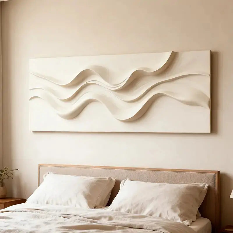 Brown & Cream Modern Gradient Wave 3D Relief Wall Sculpture（副本） Artmeto Wood wall art
