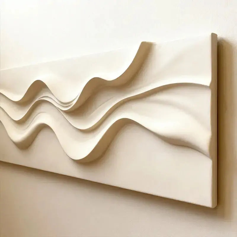 Brown & Cream Modern Gradient Wave 3D Relief Wall Sculpture（副本） Artmeto Wood wall art