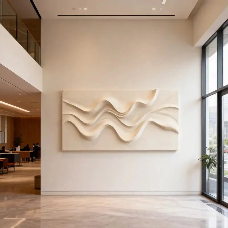 Brown & Cream Modern Gradient Wave 3D Relief Wall Sculpture（副本） Artmeto Wood wall art